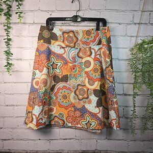 SEVIER SKIRTS WOMENS BOHO VINTAGE INSPIRED GEOMETRIC FLORAL PRINT SIZE 12